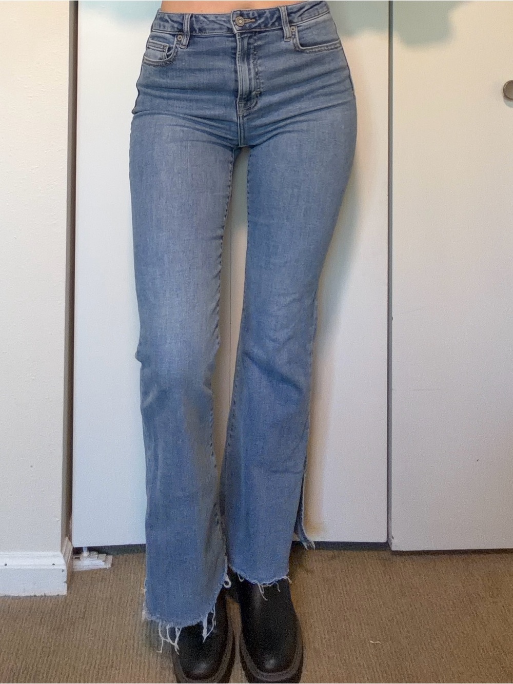 Hidden Los Angeles High-Rise Light Blue Flared Jeans with side split - 28